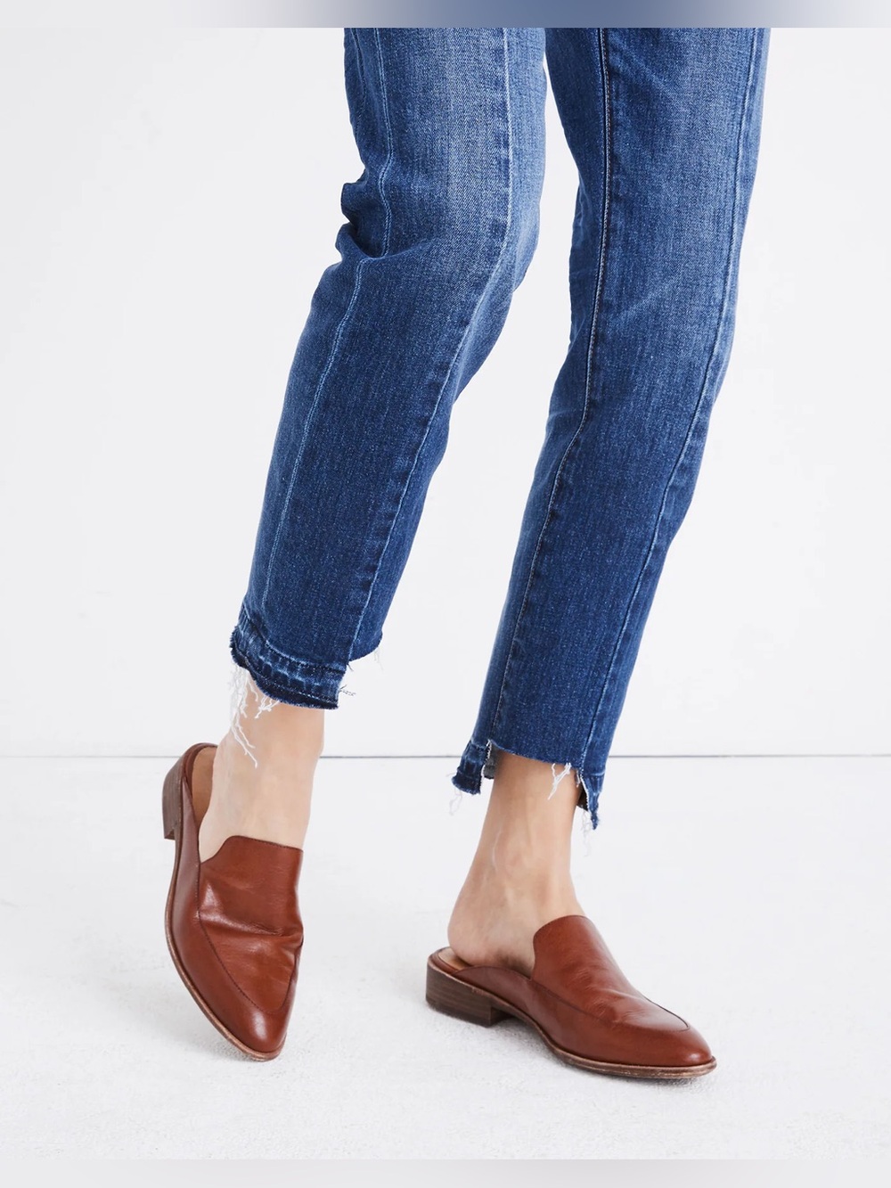 Madewell The Frances Loafer Mule in Leather in Burnished Mahogany